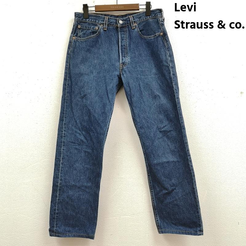 リーバイストラウスアンドコー Levi Strauss & co. パンツ デニム、ジーンズ ボタンフライ スモールe レギュラー ストレート デニム パンツ 501 32インチ インディゴ / インディゴ / Indigo メンズ USED 古着 中古 50169269