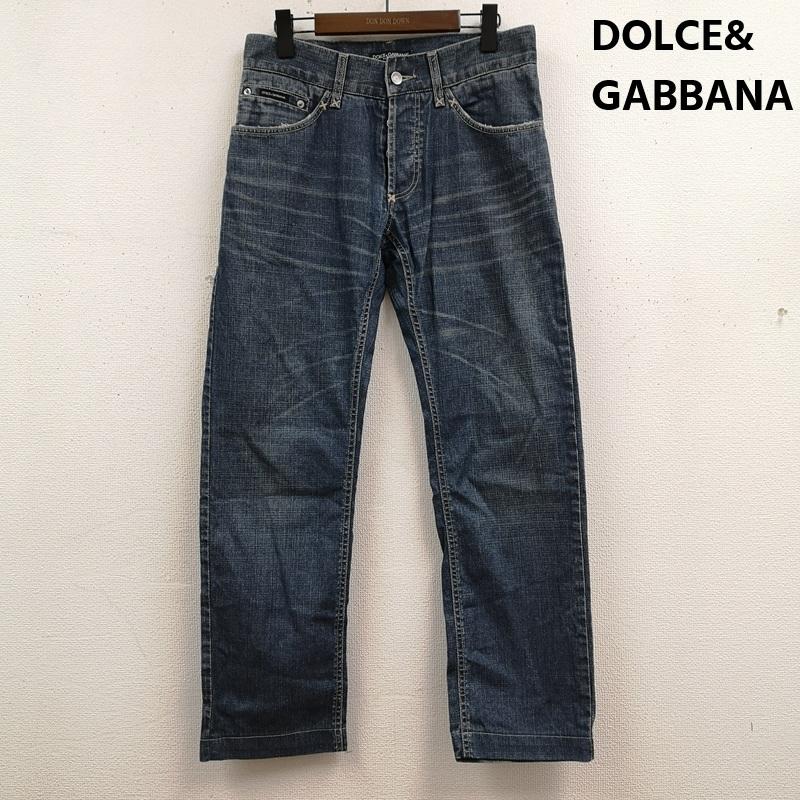 ドルチェアンドガッバーナ DOLCE&GABBANA パンツ デニム、ジーンズ イタリア製 04FW ロゴ 刺繍 レギュラー ストレート デニム パンツ WDP61 806R 46 インディゴ / インディゴ / Indigo メンズ USED 古着 中古 50169271