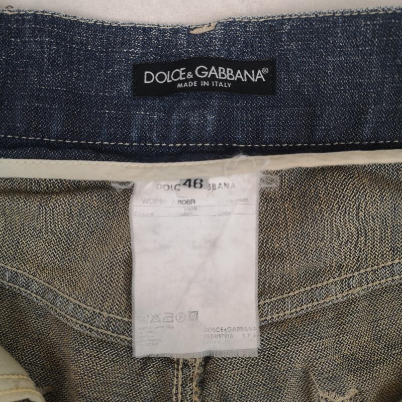 ドルチェアンドガッバーナ DOLCE&GABBANA パンツ デニム、ジーンズ イタリア製 04FW ロゴ 刺繍 レギュラー ストレート デニム パンツ WDP61 806R 46 インディゴ / インディゴ / Indigo メンズ USED 古着 中古 50169271