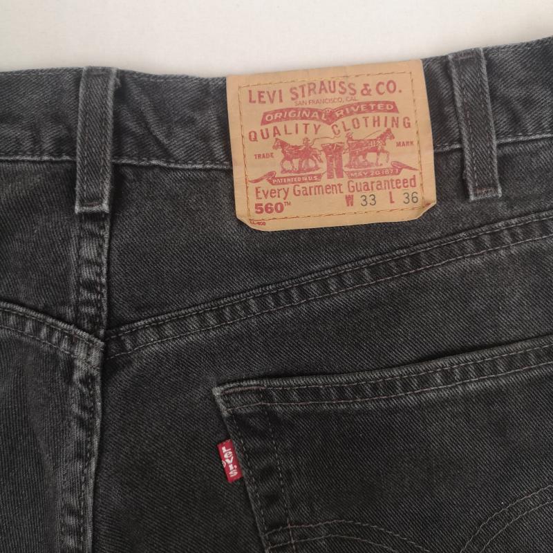リーバイストラウスアンドコー Levi Strauss & co. パンツ デニム、ジーンズ ジップフライ ルーズ フィット テーパード デニム パンツ 560 33インチ 黒 / ブラック / black X インディゴ / インディゴ / Indigo メンズ USED 古着 中古 50169276