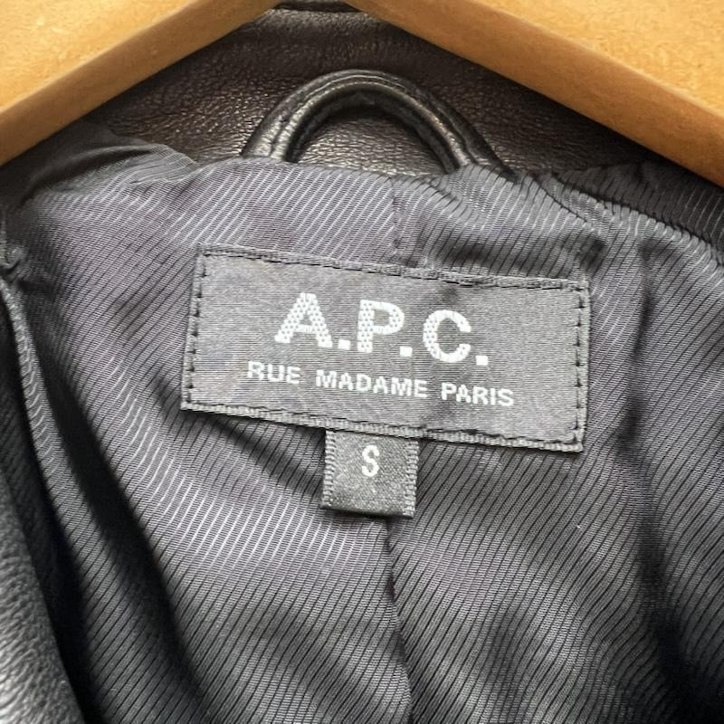 アーペーセー A.P.C. ジャケット、上着 ライダース シープスキン レザー モトブルゾン S 黒 / ブラック / black メンズ USED 古着 中古 50169287