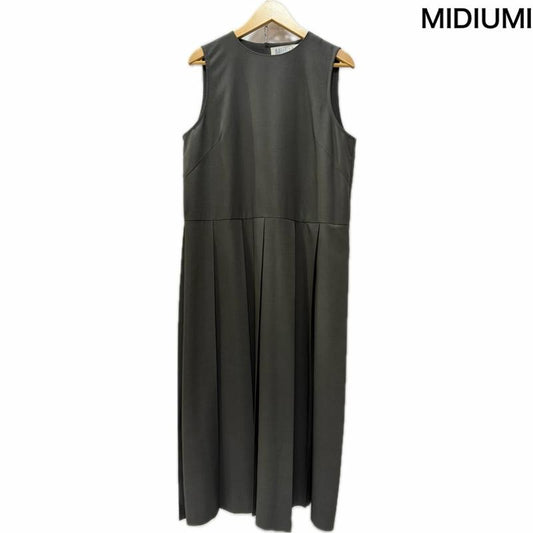 ミディウミ MidiUmi ワンピース ひざ丈スカート ノースリーブ プリーツ加工 ワンピース FREE 灰 / グレー / gray レディース USED 古着 中古 50169293