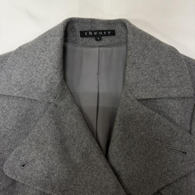 セオリー theory コート トレンチコート 01-2309622 カシミヤ 100％ トレンチコート S 灰 / グレー / gray レディース USED 古着 中古 50169296