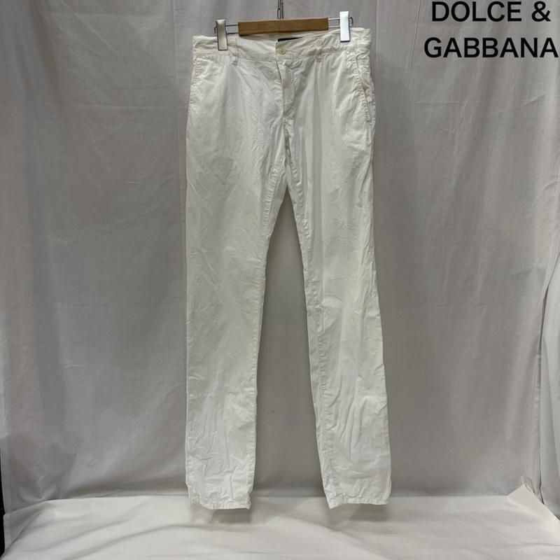 ドルチェアンドガッバーナ DOLCE&GABBANA パンツ ワークパンツ、ペインターパンツ メタル プレート コットン パンツ 44 白 / ホワイト / white メンズ USED 古着 中古 50169301