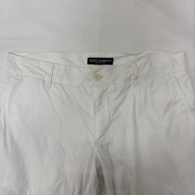 ドルチェアンドガッバーナ DOLCE&GABBANA パンツ ワークパンツ、ペインターパンツ メタル プレート コットン パンツ 44 白 / ホワイト / white メンズ USED 古着 中古 50169301