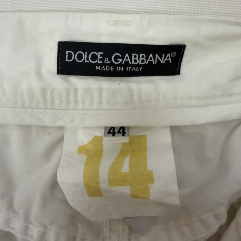 ドルチェアンドガッバーナ DOLCE&GABBANA パンツ ワークパンツ、ペインターパンツ メタル プレート コットン パンツ 44 白 / ホワイト / white メンズ USED 古着 中古 50169301