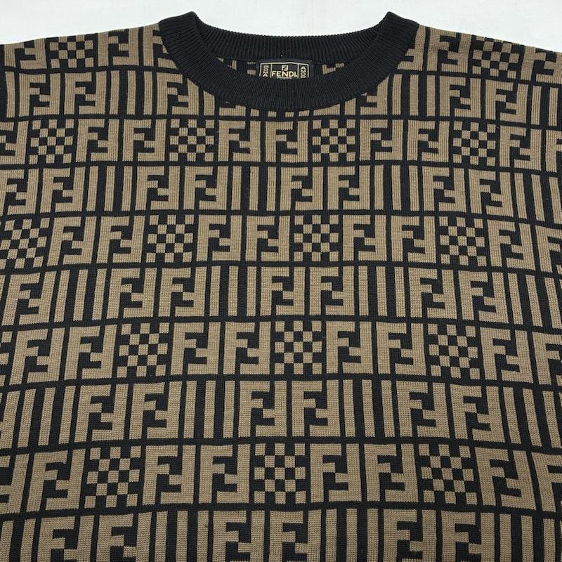 フェンディ FENDI ニット、セーター 長袖 OLD ARCHIVE ズッカ柄 FFロゴ クルーネック ニット セーター ヴィンテージ アーカイブ - レディース USED 古着 中古 50169304