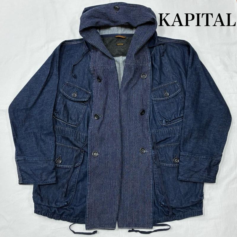 キャピタル KAPITAL ジャケット、上着 ジャンパー、ブルゾン 10oz デニム リング コート EK-1475LJA インディゴ ストライプ 2 メンズ USED 古着 中古 50169305