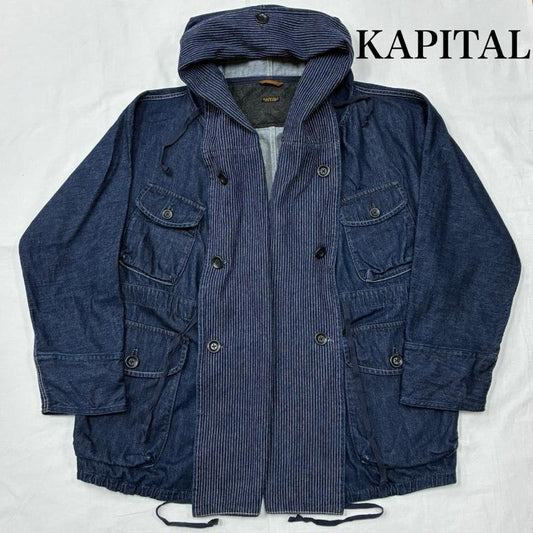 キャピタル KAPITAL ジャケット、上着 ジャンパー、ブルゾン 10oz デニム リング コート EK-1475LJA インディゴ ストライプ 2 メンズ USED 古着 中古 50169305