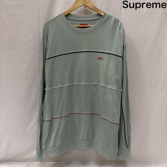 シュプリーム Supreme Tシャツ 長袖 17AW Multicolor Piping Pique Crewneck スモール ボックス ロンＴ L メンズ USED 古着 中古 50169307