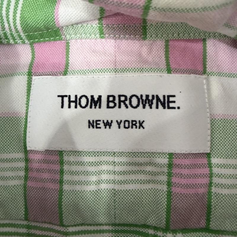 トムブラウン THOM BROWNE シャツ、ブラウス 長袖 mwl010AW6209-13-2 クラシック ボタンダウン 長袖シャツ 1 白 / ホワイト / white X 桃 / ピンク / pink X 緑 / グリーン / green メンズ USED 古着 中古 50169310