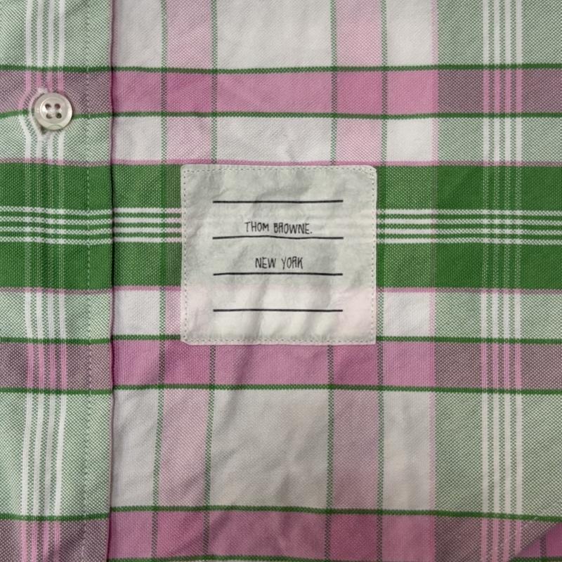 トムブラウン THOM BROWNE シャツ、ブラウス 長袖 mwl010AW6209-13-2 クラシック ボタンダウン 長袖シャツ 1 白 / ホワイト / white X 桃 / ピンク / pink X 緑 / グリーン / green メンズ USED 古着 中古 50169310
