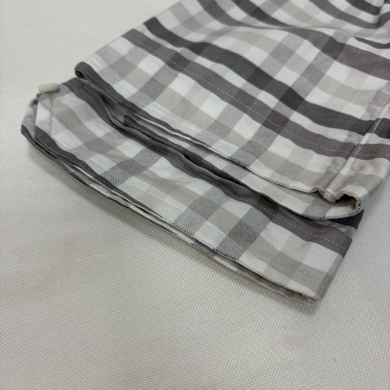 トムブラウン THOM BROWNE シャツ、ブラウス 半袖 MWS002 クラシック ボタンダウン 半袖シャツ 1 白 / ホワイト / white X 灰 / グレー / gray メンズ USED 古着 中古 50169311