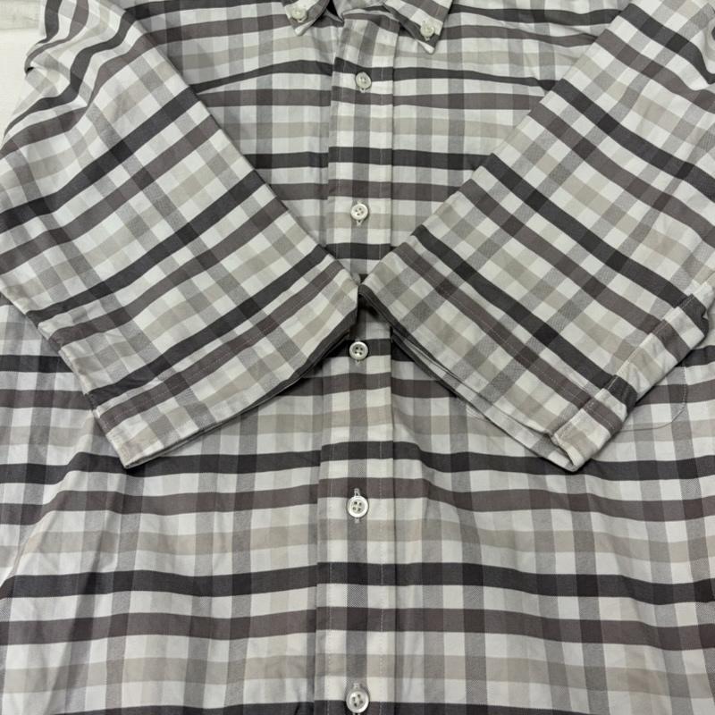 トムブラウン THOM BROWNE シャツ、ブラウス 半袖 MWS002 クラシック ボタンダウン 半袖シャツ 1 白 / ホワイト / white X 灰 / グレー / gray メンズ USED 古着 中古 50169311
