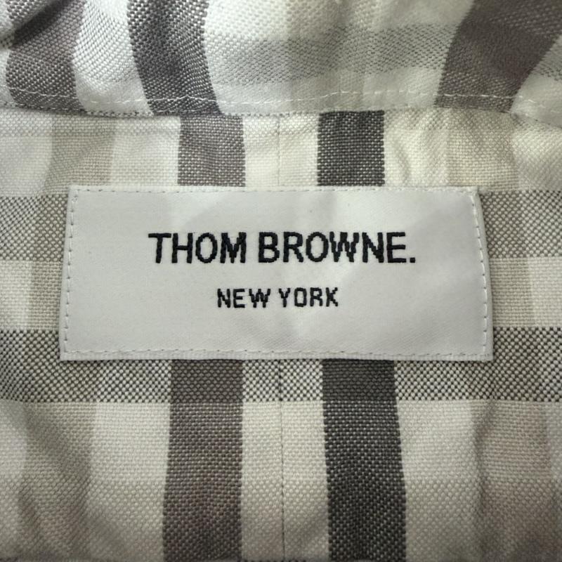 トムブラウン THOM BROWNE シャツ、ブラウス 半袖 MWS002 クラシック ボタンダウン 半袖シャツ 1 白 / ホワイト / white X 灰 / グレー / gray メンズ USED 古着 中古 50169311