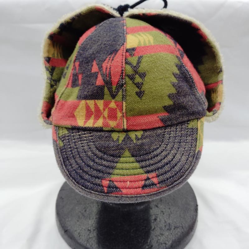 ラグビーラルフローレン RUGBYRALPHLAUREN 帽子 キャップ ネイティブ柄 イヤーフラップ ウール キャップ S/M - メンズ USED 古着 中古 50169317
