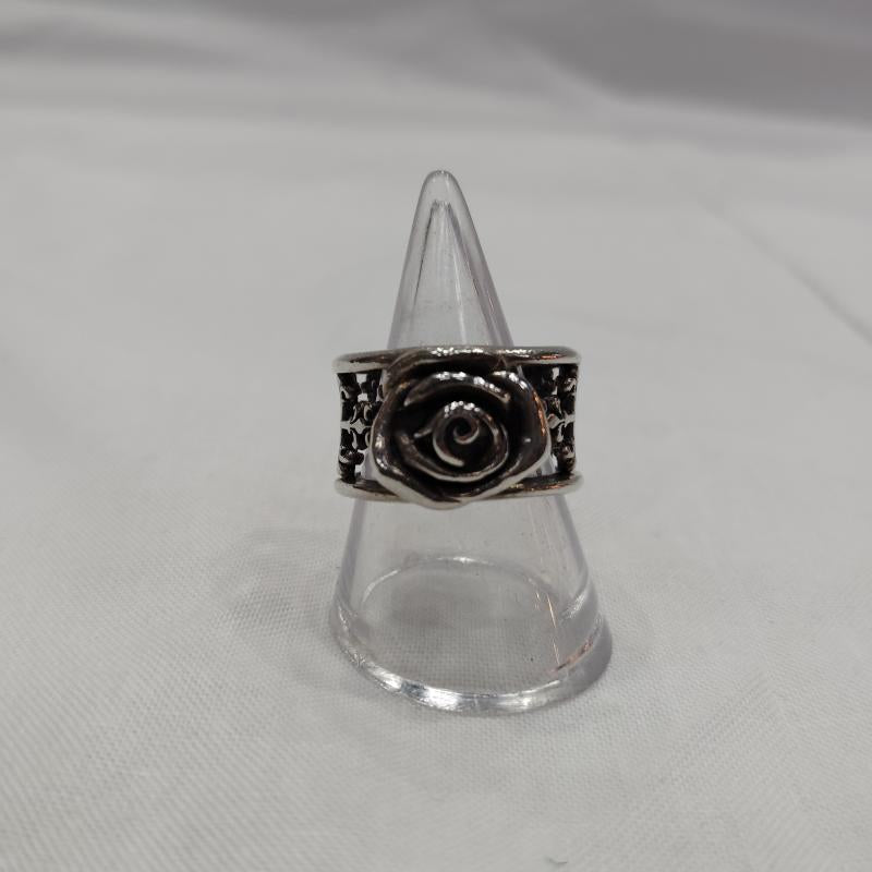 古着 USED アクセサリー 指輪 ローズ 薔薇 クロス シルバー リング 指輪 12号 - メンズ USED 古着 中古 50169318