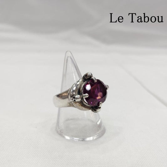 古着 USED アクセサリー 指輪 Le Tabou Skull Bridge Ring アレキサンドライト スカル シルバー リング 13号 - 紫 / パープル / purple X 銀 / シルバー / silver color メンズ USED 古着 中古 50169319
