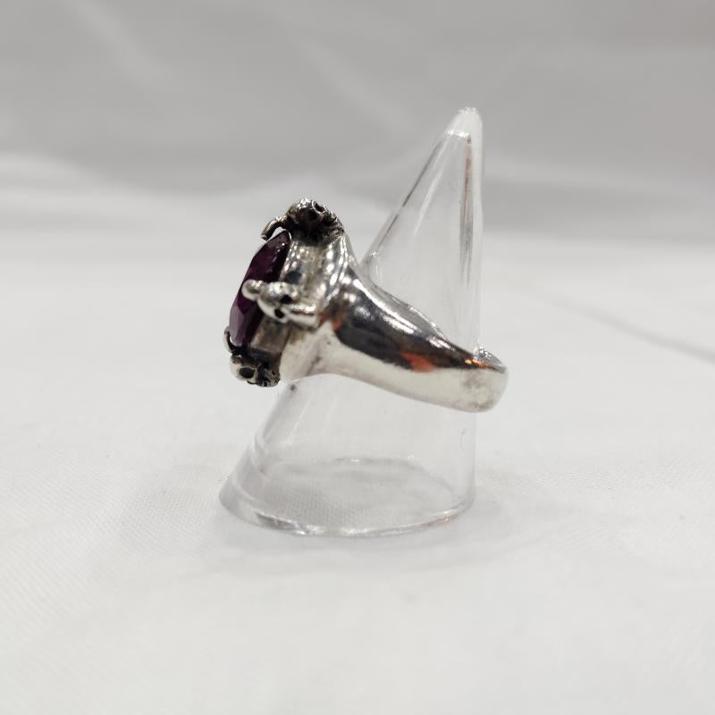 古着 USED アクセサリー 指輪 Le Tabou Skull Bridge Ring アレキサンドライト スカル シルバー リング 13号 - 紫 / パープル / purple X 銀 / シルバー / silver color メンズ USED 古着 中古 50169319