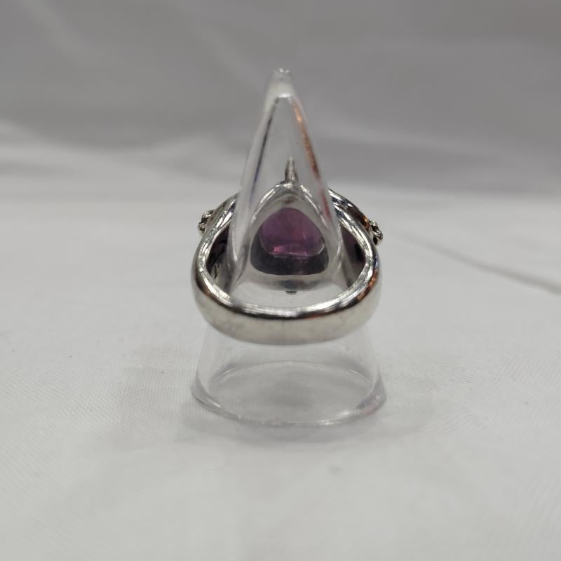 古着 USED アクセサリー 指輪 Le Tabou Skull Bridge Ring アレキサンドライト スカル シルバー リング 13号 - 紫 / パープル / purple X 銀 / シルバー / silver color メンズ USED 古着 中古 50169319