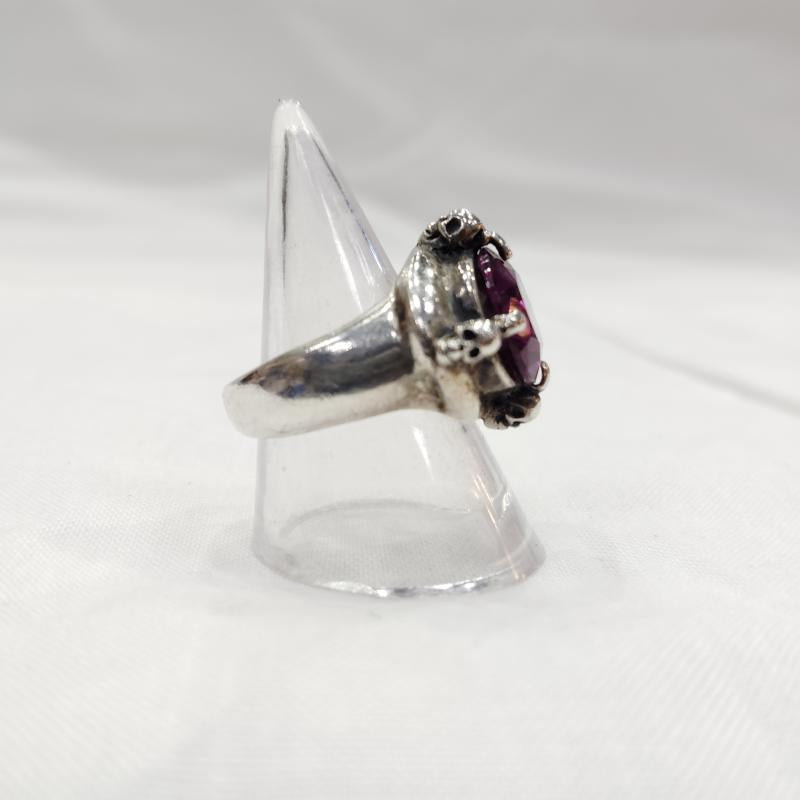 古着 USED アクセサリー 指輪 Le Tabou Skull Bridge Ring アレキサンドライト スカル シルバー リング 13号 - 紫 / パープル / purple X 銀 / シルバー / silver color メンズ USED 古着 中古 50169319