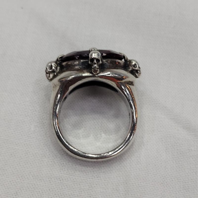 古着 USED アクセサリー 指輪 Le Tabou Skull Bridge Ring アレキサンドライト スカル シルバー リング 13号 - 紫 / パープル / purple X 銀 / シルバー / silver color メンズ USED 古着 中古 50169319