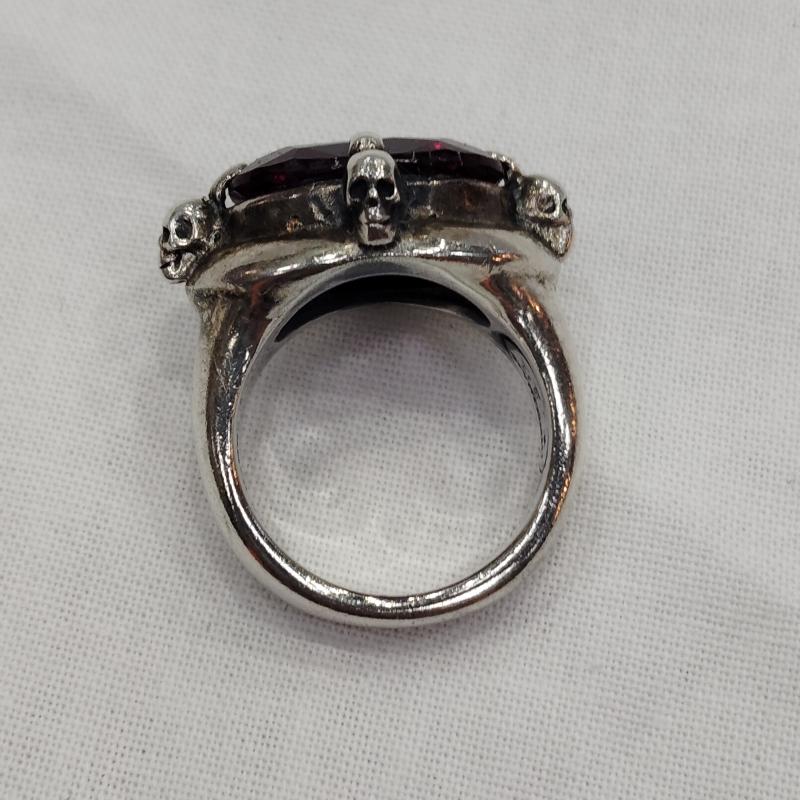 古着 USED アクセサリー 指輪 Le Tabou Skull Bridge Ring アレキサンドライト スカル シルバー リング 13号 - 紫 / パープル / purple X 銀 / シルバー / silver color メンズ USED 古着 中古 50169319