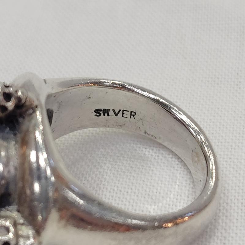 古着 USED アクセサリー 指輪 Le Tabou Skull Bridge Ring アレキサンドライト スカル シルバー リング 13号 - 紫 / パープル / purple X 銀 / シルバー / silver color メンズ USED 古着 中古 50169319