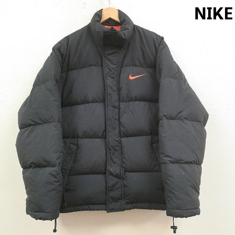 ナイキ NIKE ジャケット、上着 ダウンジャケット 90s 銀タグ 白タグ スウッシュ ロゴ 刺繡 ダウン ジャケット H7 YGT M 黒 / ブラック / black メンズ USED 古着 中古 50169323