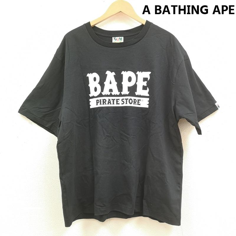 アベイシングエイプ A BATHING APE Tシャツ 半袖 BIG APE CROSSBONE COLLEGE 半袖 Tシャツ S/S TEE 004TEL201006M XXL 黒 / ブラック / black メンズ USED 古着 中古 50169325