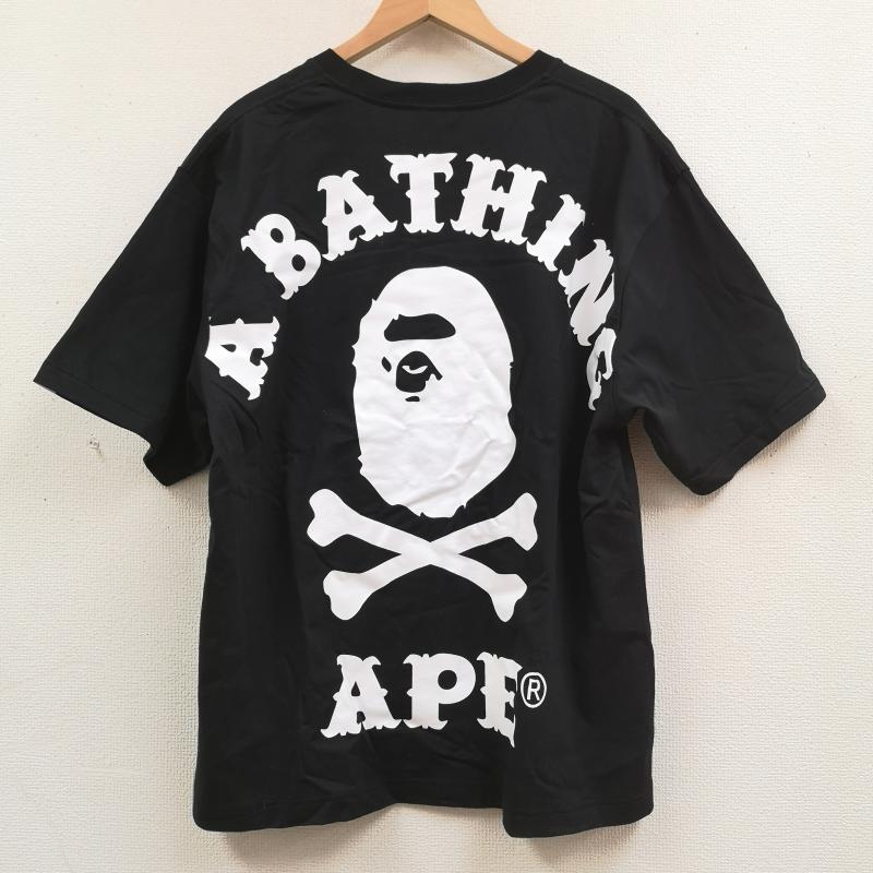 アベイシングエイプ A BATHING APE Tシャツ 半袖 BIG APE CROSSBONE COLLEGE 半袖 Tシャツ S/S TEE 004TEL201006M XXL 黒 / ブラック / black メンズ USED 古着 中古 50169325