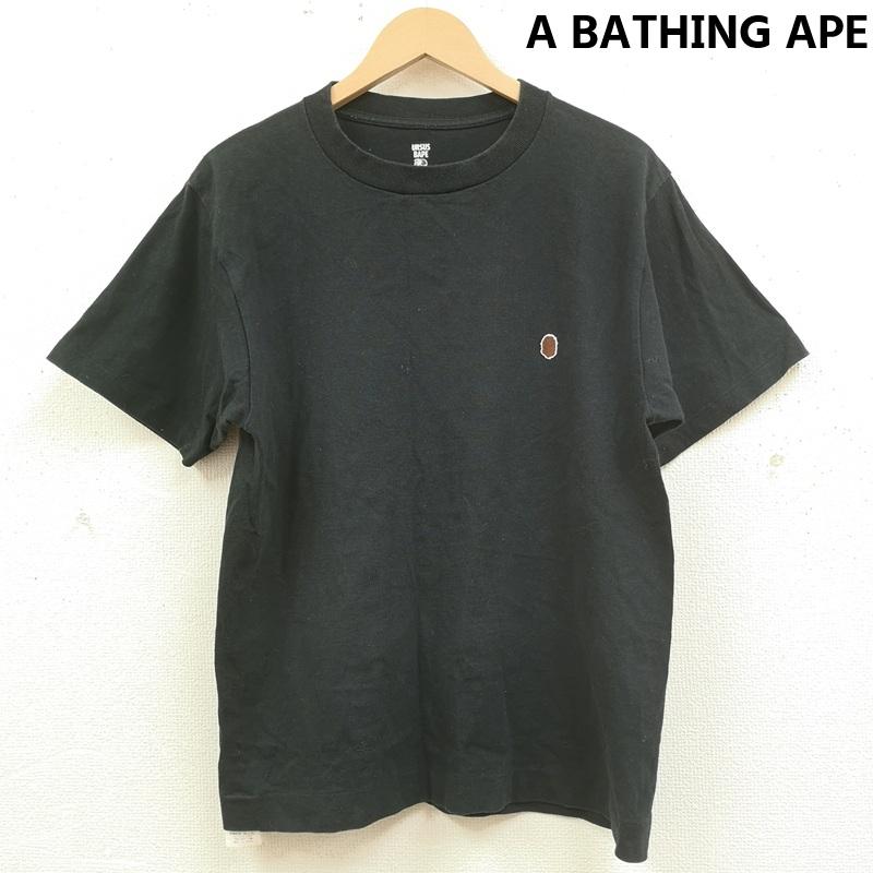 アベイシングエイプ A BATHING APE Tシャツ 半袖 日本製 USS ミリタリー バック ロゴ 半袖 Tシャツ S/S TEE M 黒 / ブラック / black メンズ USED 古着 中古 50169329