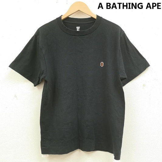 アベイシングエイプ A BATHING APE Tシャツ 半袖 日本製 USS ミリタリー バック ロゴ 半袖 Tシャツ S/S TEE M 黒 / ブラック / black メンズ USED 古着 中古 50169329