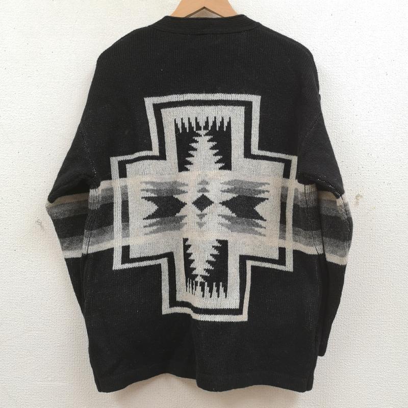 ペンドルトン PENDLETON カーディガン 長袖 厚手 ジャガード ニット カーディガン 9575-8216 S 黒 / ブラック / black X 灰 / グレー / gray メンズ USED 古着 中古 50169331