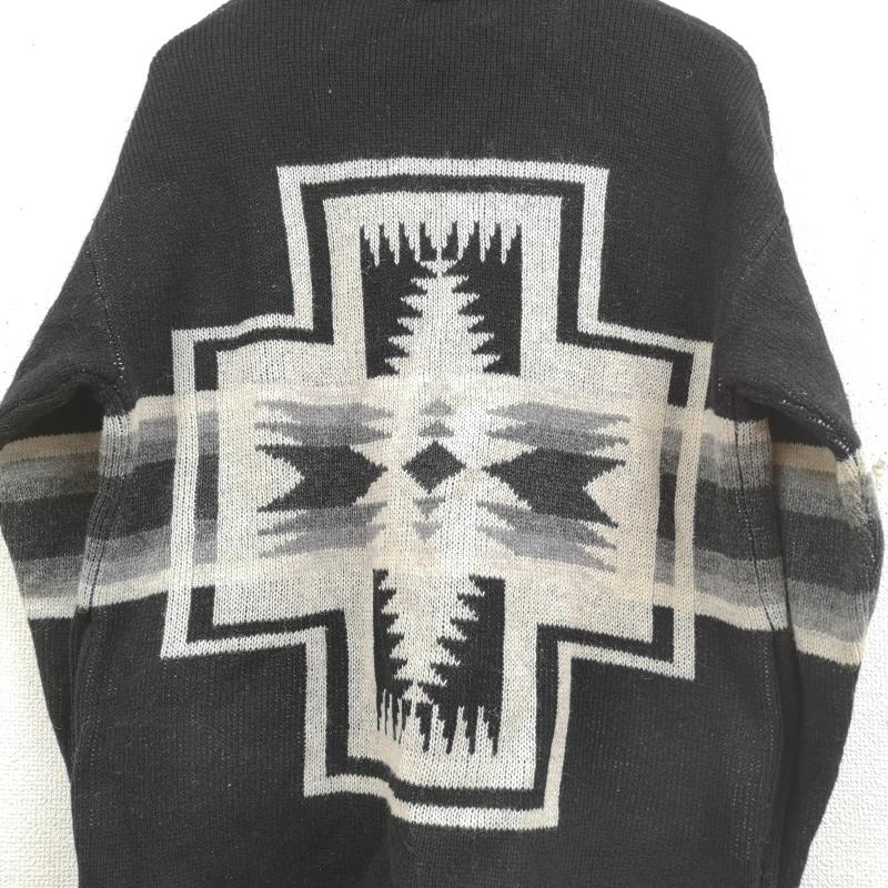 ペンドルトン PENDLETON カーディガン 長袖 厚手 ジャガード ニット カーディガン 9575-8216 S 黒 / ブラック / black X 灰 / グレー / gray メンズ USED 古着 中古 50169331
