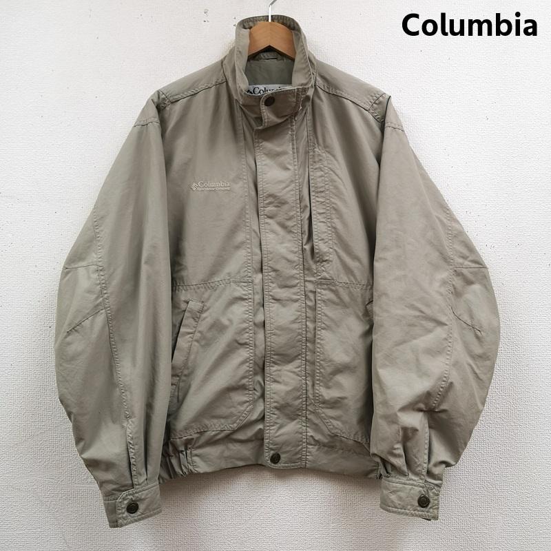 コロンビア Columbia ジャケット、上着 ジャンパー、ブルゾン 90-00 s ロゴ 刺繡 ワンポイント ナイロン シェル ジャケット M ベージュ / ベージュ / beige メンズ USED 古着 中古 50169339