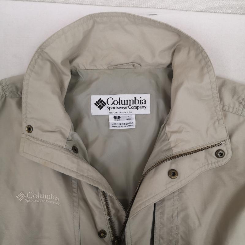 コロンビア Columbia ジャケット、上着 ジャンパー、ブルゾン 90-00 s ロゴ 刺繡 ワンポイント ナイロン シェル ジャケット M ベージュ / ベージュ / beige メンズ USED 古着 中古 50169339