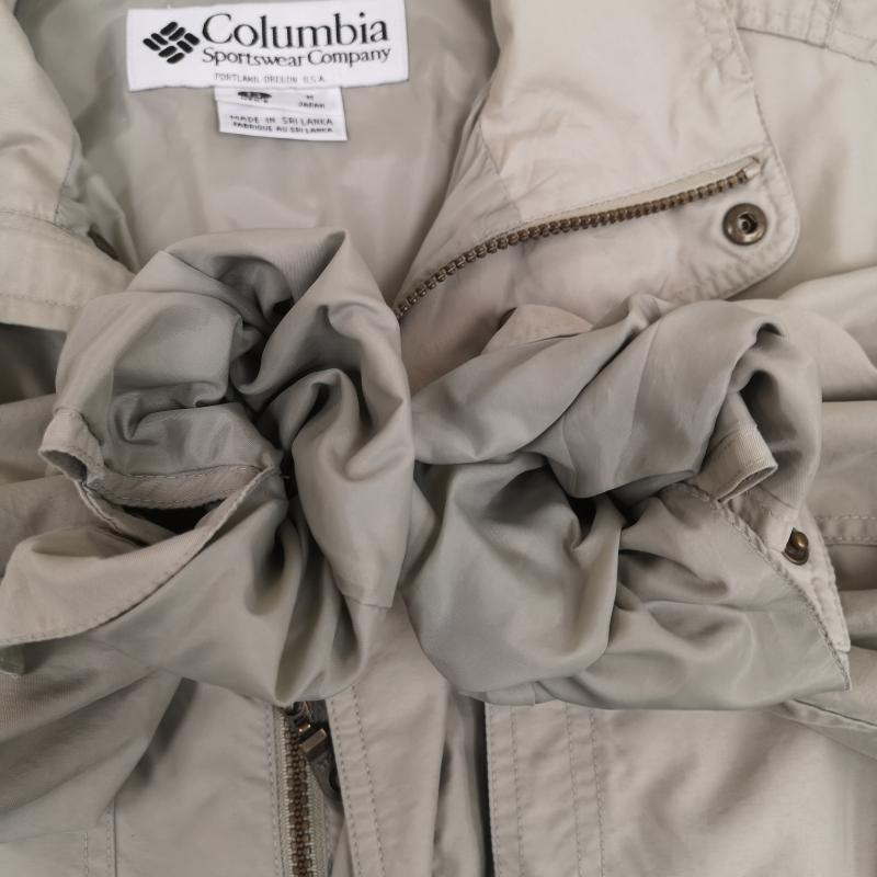 コロンビア Columbia ジャケット、上着 ジャンパー、ブルゾン 90-00 s ロゴ 刺繡 ワンポイント ナイロン シェル ジャケット M ベージュ / ベージュ / beige メンズ USED 古着 中古 50169339