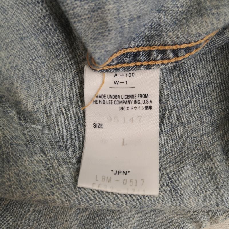 ティーエムティー TMT シャツ、ブラウス 長袖 Lee コラボ スター パッチワーク デニム ウエスタンシャツ L インディゴ / インディゴ / Indigo メンズ USED 古着 中古 50169340