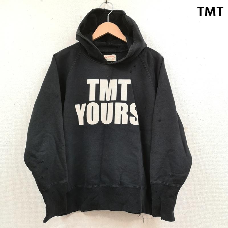 ティーエムティー TMT パーカー 長袖 日本製 TMT YOURS BIG3 ダメージ クラッシュ 加工 プルオーバー スウェット パーカー M 黒 / ブラック / black メンズ USED 古着 中古 50169344