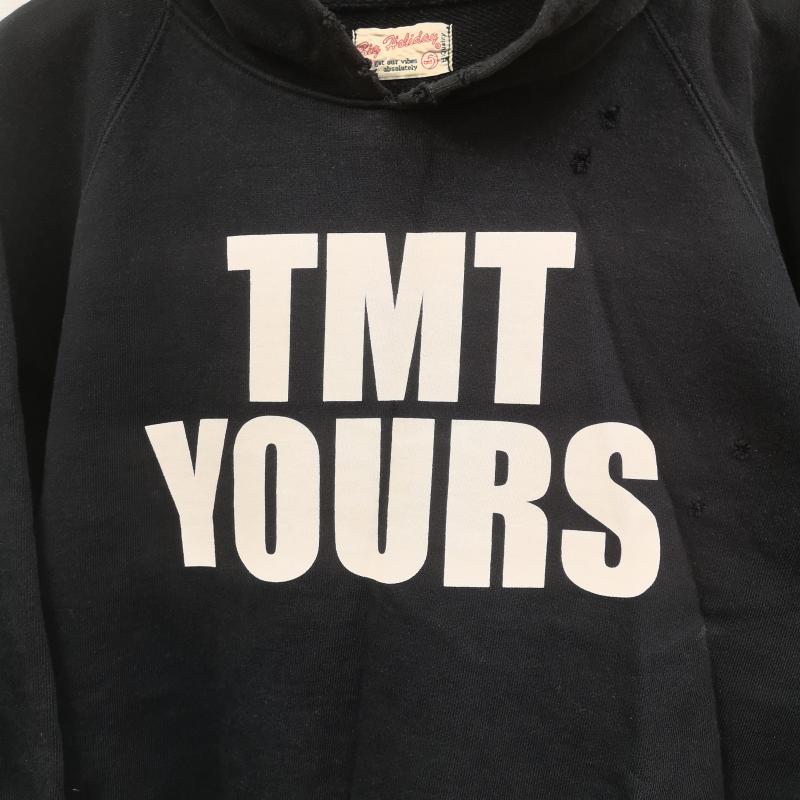 ティーエムティー TMT パーカー 長袖 日本製 TMT YOURS BIG3 ダメージ クラッシュ 加工 プルオーバー スウェット パーカー M 黒 / ブラック / black メンズ USED 古着 中古 50169344