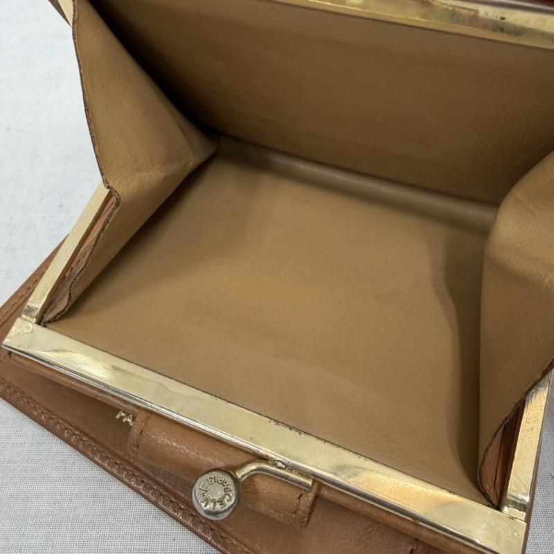セリーヌ CELINE 財布 コンパクト財布 マカダム ロゴ 総柄 レザー がま口 トリオンフ 二つ折り コンパクト 財布 ヴィンテージ - ロゴ、文字 茶 / ブラウン / brown レディース USED 古着 中古 50169348