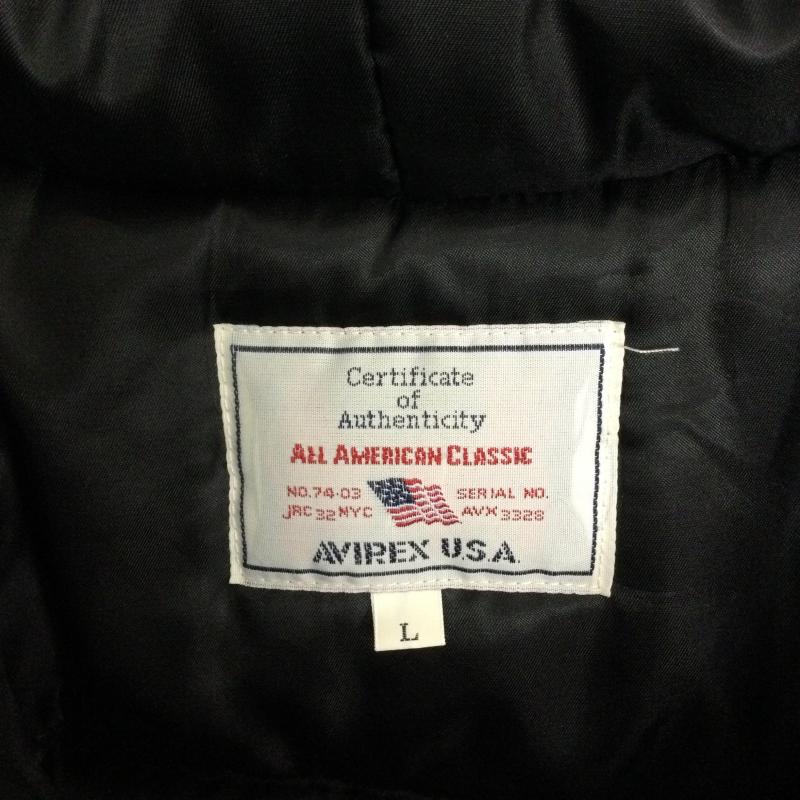 アヴィレックス AVIREX ジャケット、上着 フライトジャケット AVIREX アヴィレックス 783-2252050 B-3 HOODIE 中綿フライトジャケット L 無地 黒 / ブラック / black メンズ USED 古着 中古 50169356