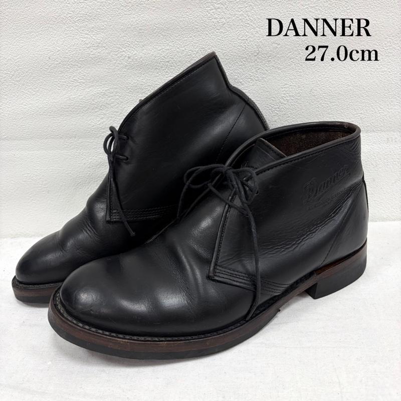 ダナー Danner ブーツ ブーティ ANTIGO チャッカブーツ D1806 レザー ワーク 27.0cm US：9 ワンポイント X ロゴ、文字 黒 / ブラック / black メンズ USED 古着 中古 50169359