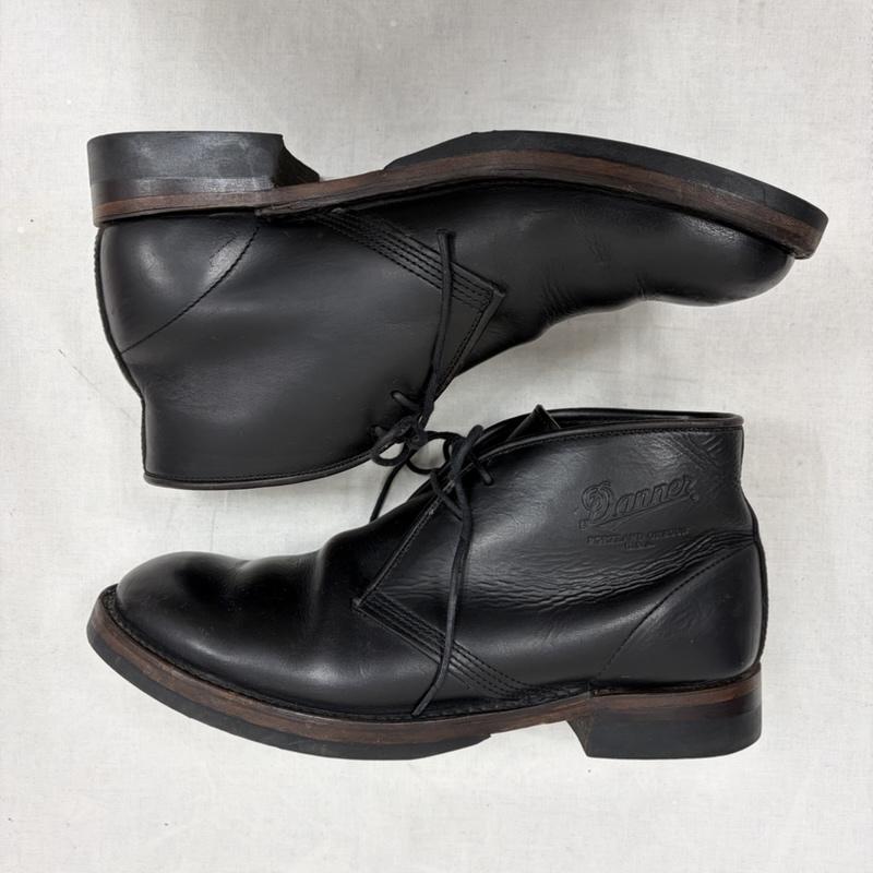 ダナー Danner ブーツ ブーティ ANTIGO チャッカブーツ D1806 レザー ワーク 27.0cm US：9 ワンポイント X ロゴ、文字 黒 / ブラック / black メンズ USED 古着 中古 50169359