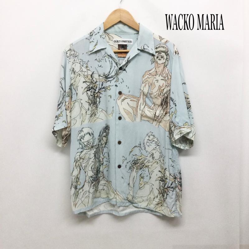 ワコマリア WACKO MARIA シャツ、ブラウス 半袖 ワコマリア 攻殻機動隊　ハワイアンシャツ　レーヨン S 総柄 水色 / ライトブルー / メンズ USED 古着 中古 50169362