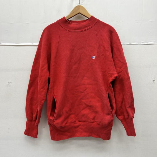 チャンピオン Champion トレーナー 長袖 90s USA製 刺繍タグ モックネック リバースウィーブ ラグランスウェット M 赤 / レッド / red メンズ USED 古着 中古 50169363