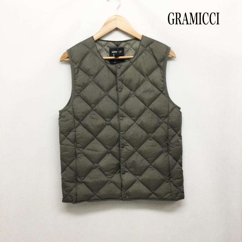 グラミチ GRAMICCI ベスト ベスト GRAMICCI  TAION グラミチ インナー ダウンベスト G4FU-J100-TG タイオン クルーネック S 無地 茶 / ブラウン / brown メンズ USED 古着 中古 50169365