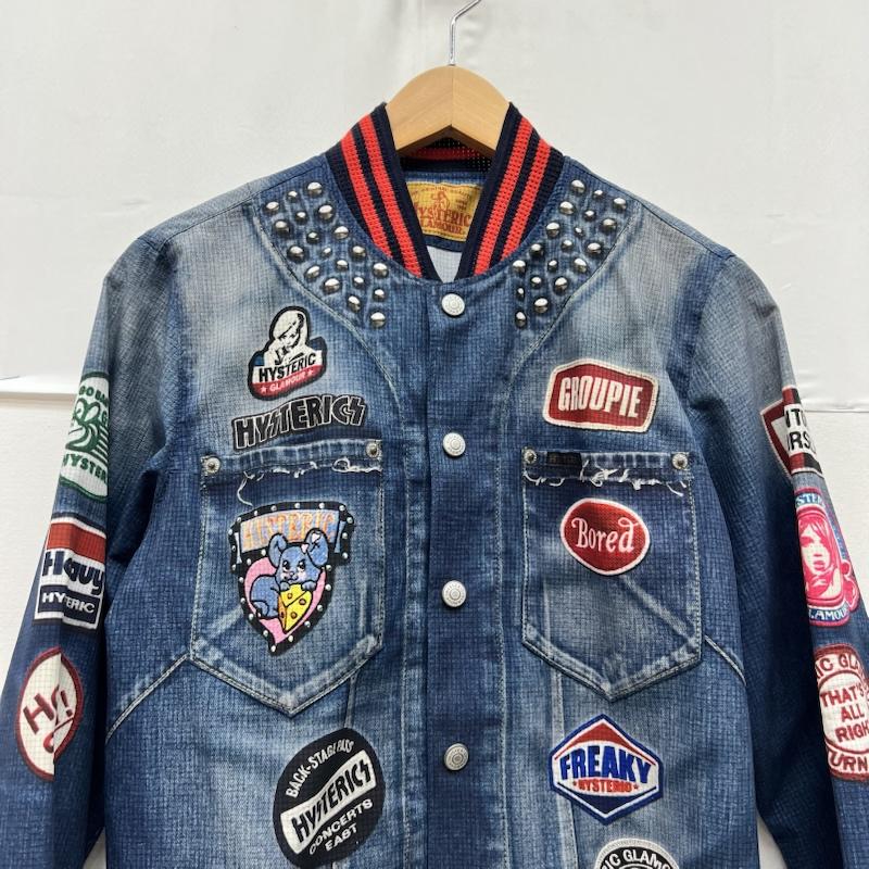 ヒステリックグラマー HYSTERIC GLAMOUR ジャケット、上着 ジャンパー、ブルゾン デニム風 転写プリント ブルゾン ヒスガール S メンズ USED 古着 中古 50169373