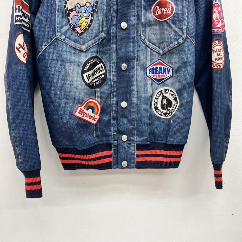 ヒステリックグラマー HYSTERIC GLAMOUR ジャケット、上着 ジャンパー、ブルゾン デニム風 転写プリント ブルゾン ヒスガール S メンズ USED 古着 中古 50169373